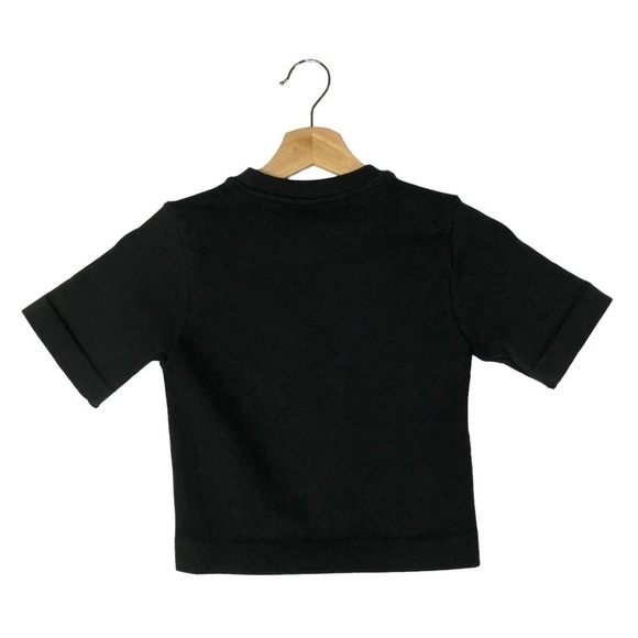 Everlane Black Seamless Cropped Short Sleeve T-Shirt XS/S - Picture 3 of 5
